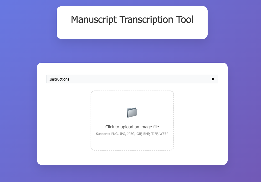 First page upload interface