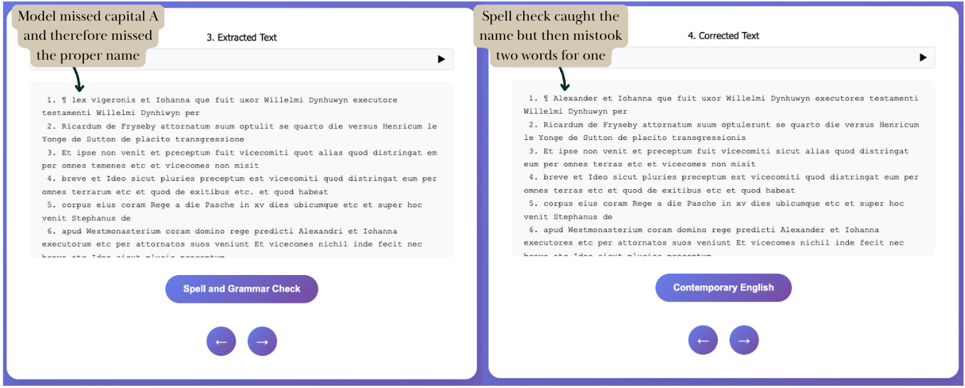 Example of fixing mistakes in spell check