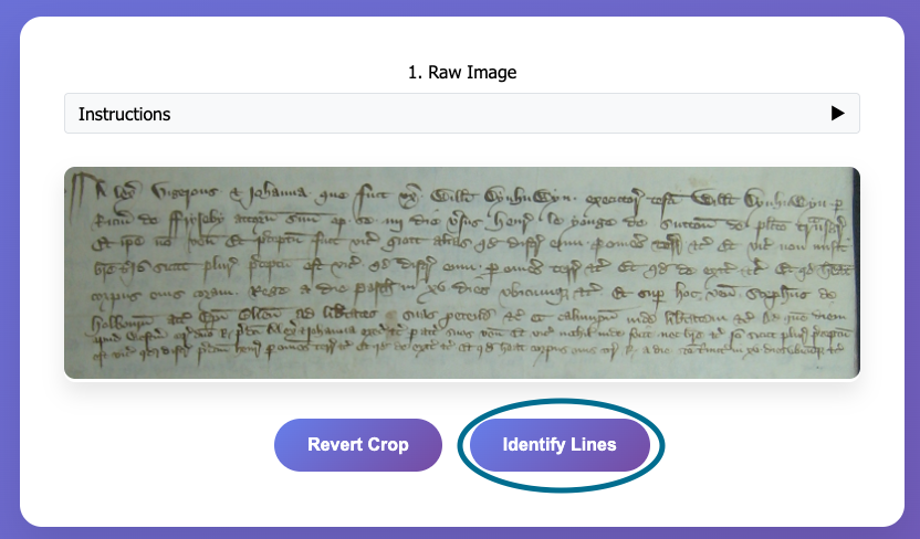 Identify Lines button interface